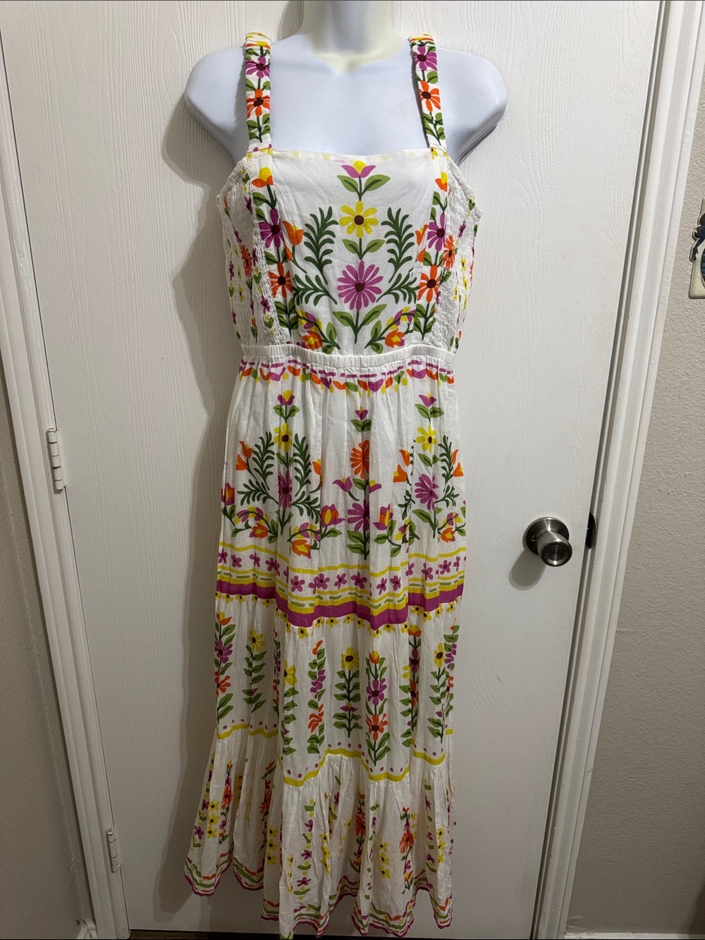 Banjanan‎ Regina Cotton Sundress Flora Summer Cotton Women’s Medium Maxi Dress